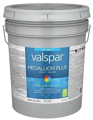 Premium Paint & Primer Flat Interior Paint, Tint Base, 5 Gallon