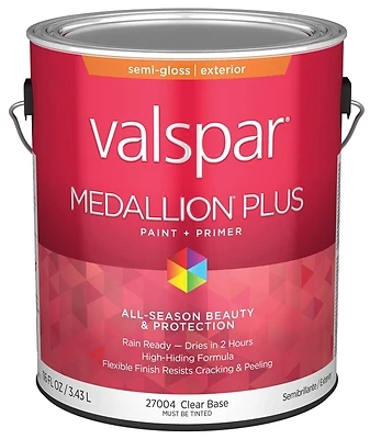 Valspar Medallion Plus 028.0027004.007 Exterior Paint & Primer, Semi-Gloss, 1 Gallon
