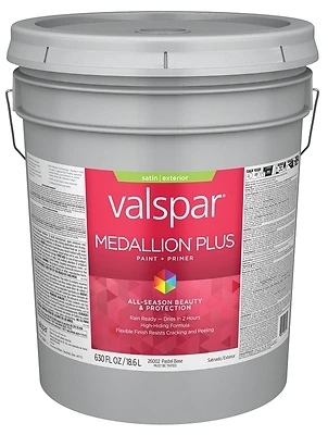 Medallion Plus Premium Satin Exterior Paint & Primer, Pastel Base, 5 Gallon