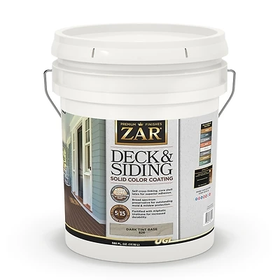 Solid Deck & Siding Coating, Dark Tint Base, 5 Gallon Container