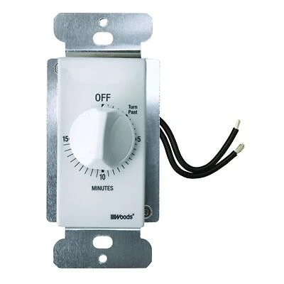In-Wall 15-Minute Switch Countdown Timer, White