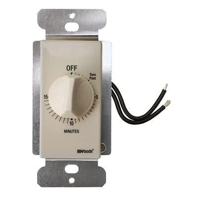 In-Wall 15-Minute Switch Countdown Timer, Almond