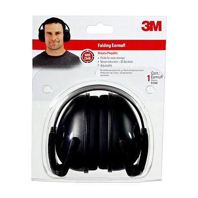 Adjustable Folding Earmuffs, 23 Db Noise Reduction, Black And Blue