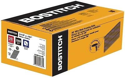 Collated Stick Framing Nails, Plain Shank, 3-1/4 x .131 In., 2,000-Ct.
