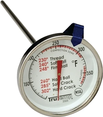 Taylor 3505 TruTemp Candy/Deep Fryer Thermometer, 6" Stem, 2" Dial