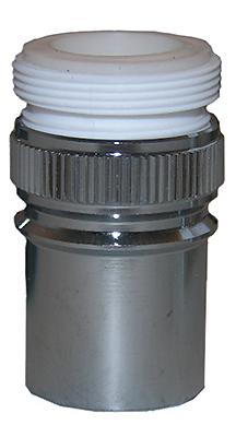 Dual Thread Long-Snap Nipple with Aerator, Chrome, 15/16 MPT x 55/64 In. FPT x 27 Thread