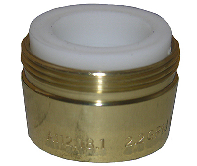 Dual Thread Aerator, Polished Brass, 15/16 MPT x 55/64 In. FPT x 27 Thread