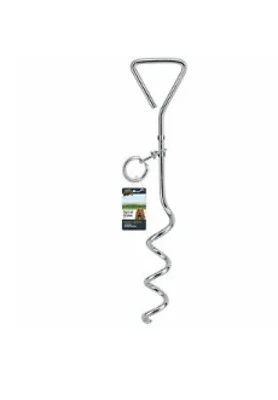 Pet Tie Out Stake, Corkscrew, 8mm x 16-In.