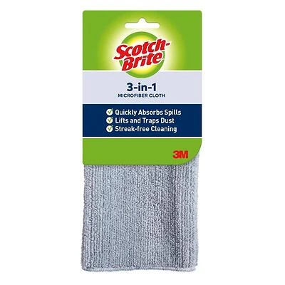 Microfiber 3-in-1 Cloth, Yellow, 11.4 x 12.2-In.