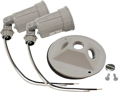 Bell 5625-5 Weatherproof Lamp Holder, 120V, 75-150W, Gray