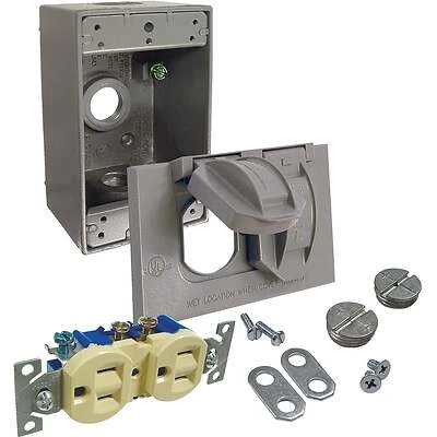 Bell 5839-5 Outdoor Outlet Cover Kit, Gray, Horizontal Mount