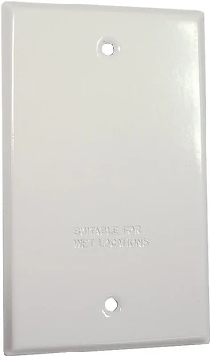Bell 5173-6 Single Gang Rectangular Die-Cast Metal Outdoor Box Cover, White
