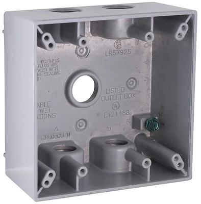 Bell 5337-5 2-Gang 1/2 In. 5-Outlet Aluminum Weatherproof Outdoor Box
