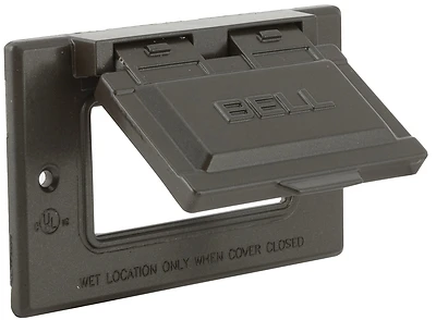 Single Gang Horizontal Gfci Aluminum Bronze Weatherproof Outdoor Electrical Cover