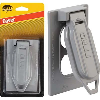 Bell 5146-5 Vertical Duplex Outdoor Receptacle Cover, Aluminum Gray, 4-1/2 In.