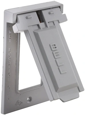 Single Gang Vertical Mount Die-cast Metal Gray Weatherproof Gfci Outdoor Outlet Cover