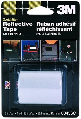 3M Scotchlite 03456 Reflective Safety Tape, Silver, 2 x 36 In.