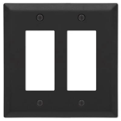 Century Wall Plate, Matte Black, Steel, 2 Rocker