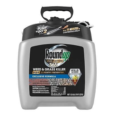 Roundup 5725204 Dual Action 365 Pump 'n Go Weed & Grass Killer, 1.33 Gal