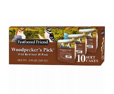 Woodpecker Suet Wild Bird Food, 9.5 Oz Each, 10-pk, Model 14379