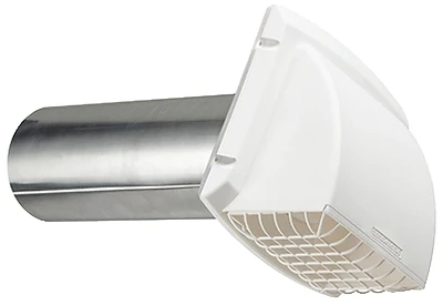 Promax 4 In. White Plastic Dryer Vent Hood With Removable Pest Screen