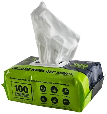 Crocodile Cloth 5900-100 Heavy Duty Cleaning Wipes, 15x10 In., 100-Ct.