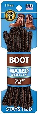 Boot Lace, Round, Black/brown, 72 Inches Long, Model 311-12