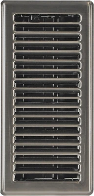 Contemporary Floor Register, Satin Nickel, 4 x 10 In.