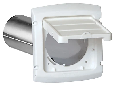 Ezaccess 4 In. White Plastic Dryer Vent Hood With Aluminum Pipe