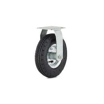 Rigid Caster, Pneumatic Wheel, 8 In.