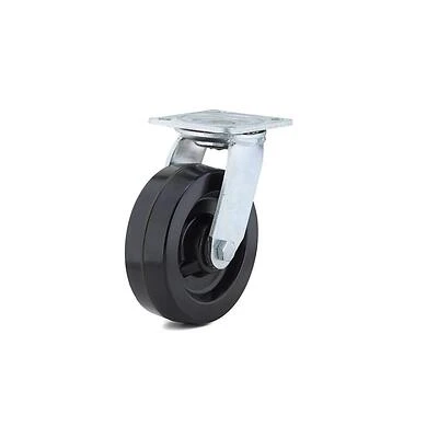 Swivel Plate Caster, Phenolic Wheel, 6 In.