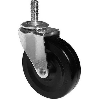 Rubber Wheel Caster, Threaded Stem, 4 In.
