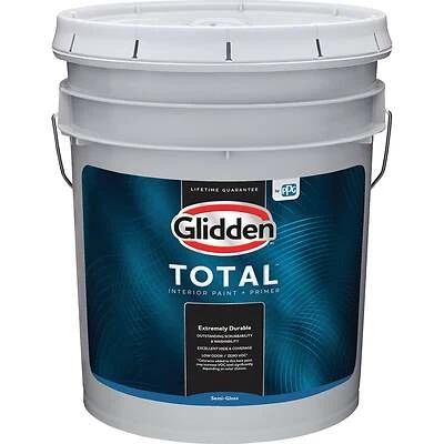 Total Interior Paint + Primer Semi-gloss White & Pastel Base 5 Gallon Pail
