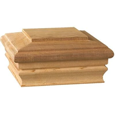 6 In. X 6 In. Cedar Newport Classic Press-on Post Cap