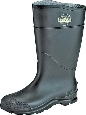 Men's Size 11 Black Plain Toe Pvc Rubber Boot - Astm Rated