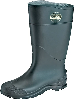 Men's Size 7 Black Steel Toe Pvc Rubber Boot - Durable And Comfortable