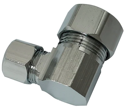 Keeney PP78PCLF Brass Compression Angle Connector, Chrome, 1/2 x 3/8 In.