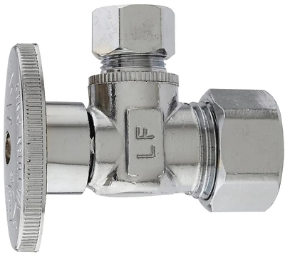 5/8 In. Coarse Thread Inlet By 3/8 In. Od Quarter Turn Angle Valve - Chrome Finish