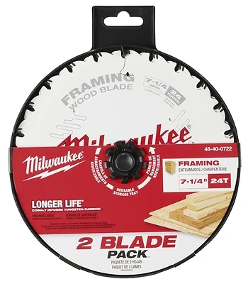 7-1/4 In. 24-tooth Carbide Framing Circular Saw Blade (2-pack) Model 48-40-0722