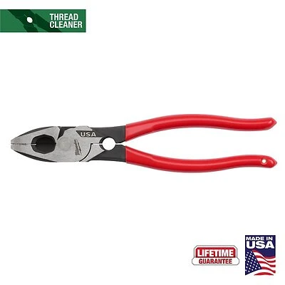 9 In. Dipped Grip Linesman Pliers With Integrated Thread Cleaner