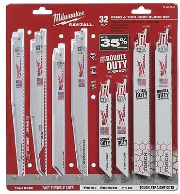 32-piece Bi-metal Reciprocating Saw Blade Set For Wood And Metal Cutting