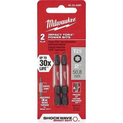 Shockwave T25 Torx 2 In. Power Impact Screwdriver Bit (2-pack) - Model 48-32-4985