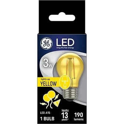 GE LED Light Bulb, A15, Medium Base, 190 Lumens, 3 Watt, Yellow