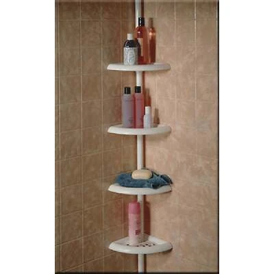 Zenith Zenna Home Plastic Shower Caddy, 4 Shelves, 12 In. X 97 In.