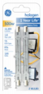 GE 85048 Halogen Bulb, 500 W, R7s Lamp Base, T3 Lamp, 11100 Lumens, 2000 hr Average Life