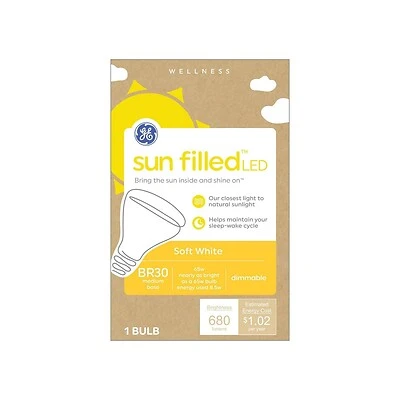 LED Light Bulb, Sun Filled, Frosted, BR30, 680 Lumens, 8 Watt