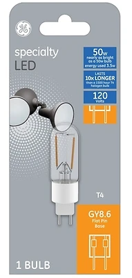 GE LED Filament Light Bulb, GY8.6 Base, 3W, 400 Lumens, Frosted