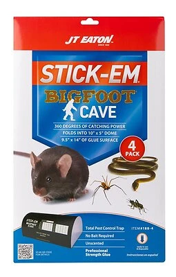 Bigfoot Cave Xl Glue Trap (4-pack) 16 In. X 10 In. For Rats, Mice, Snakes