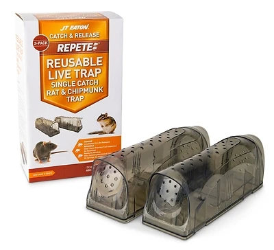 400-r Repete Plastic Reusable Live Rat & Chipmunk Trap (2-pack) - Indoor/outdoor