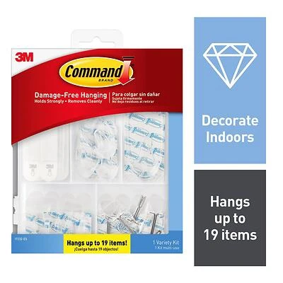 Command 17232-ES Hanging Hook Kit, Plastic, Clear